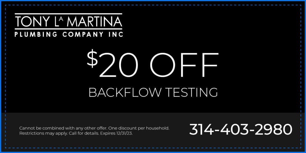  OFF BACKFLOW TESTING. Cannot be combined with any other offer. One discount per household. Restrictions may apply. Call for details. Expires 12/31/23.