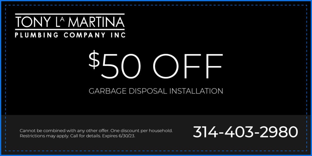  OFF GARBAGE DISPOSAL INSTALLATION. Cannot be combined with any other offer. One discount per household. Restrictions may apply. Call for details. Expires 6/30/23.
