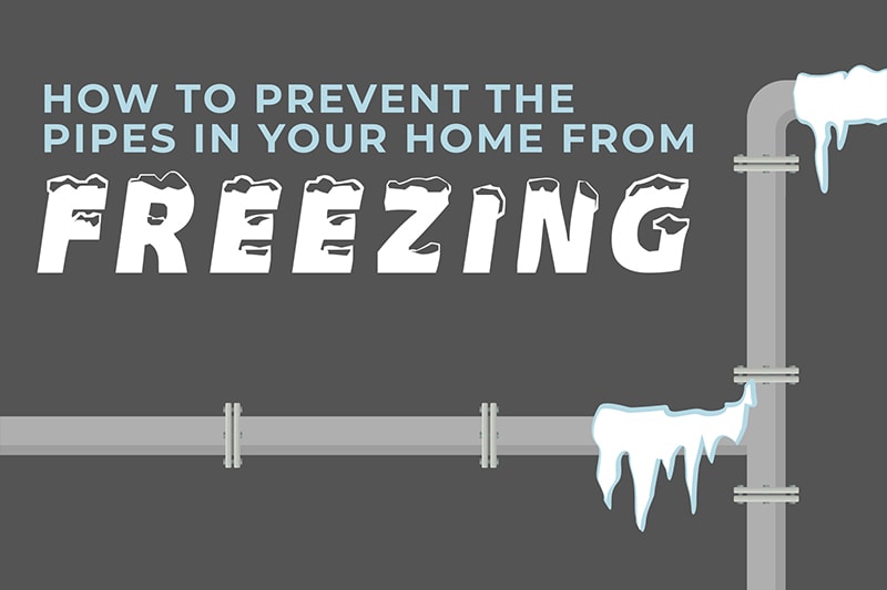 Video - How to Prevent the Pipes in Your Home From Freezing. Drawing of frozen pipes with the text, 