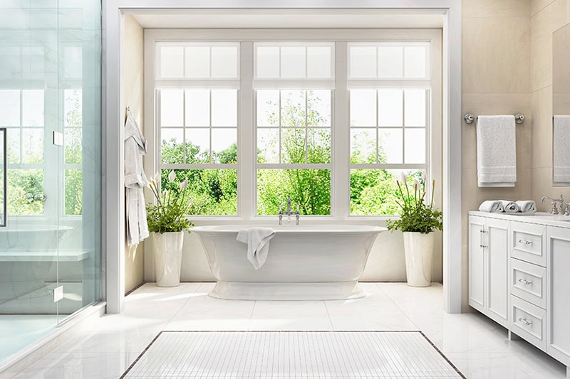 How to Plan for Plumbing Needs in Your Bathroom Renovation. A newly remodeled bathroom.